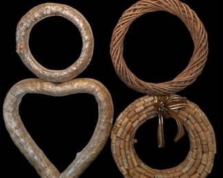 Straw, Woven  Cork Made Wreaths