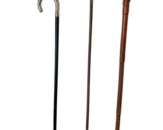 Vintage Black  Brown Walking Canes