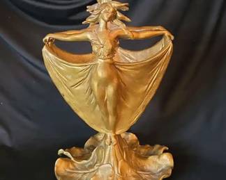 Art Nouveau Figural Double Sided Vase
