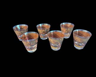 MCM Cera Glass Glass With Golden Grapes Burgundy