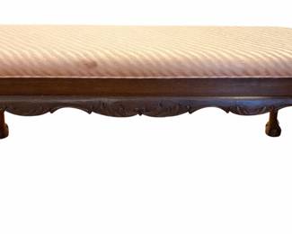 Mahogany Claw Foot Upholstered Bench