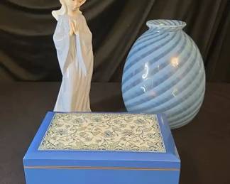 NAO By Lladro Praying Girl, Vintage Avon, Vintage Laquerware Music Box