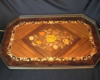 Vintage Italian Sorrento Marquetry Serving Tray
