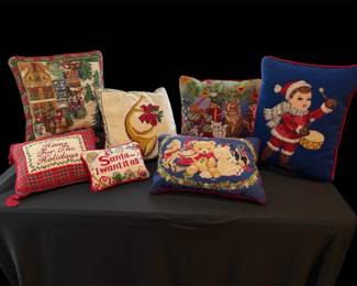 a7 Christmas Needlepoint Pillows