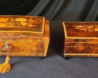 Reuge Italian Inlaid Wood Music Box  Original Deichert Music Box