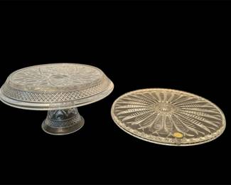 Czech Republic Crystal  Imperial Glass Pedestal Plates