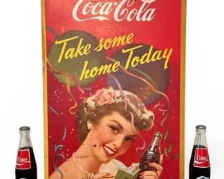 Vintage CocaCola Poster Bottles