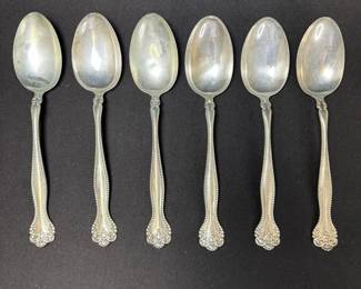 Set Of 6  Alvin Raleigh Sterling Silver Serving Spoons