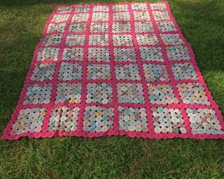 Vintage Handmade YoYo Quilt
