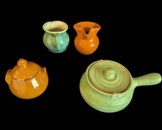 Ben Owens Master Potters Orange And Green Pottery