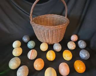 Eggs In A Basket Polished Stone Eggs  Basket