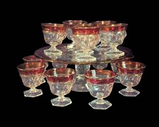 001 1 Kings Crown Cake Stand And 14 Kings Crown Punch Bowl