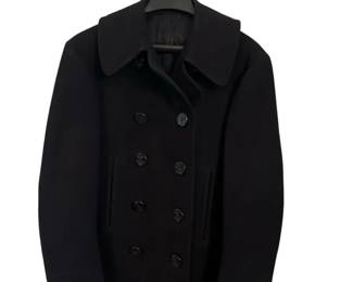 Naval Mens Black Pea Coat