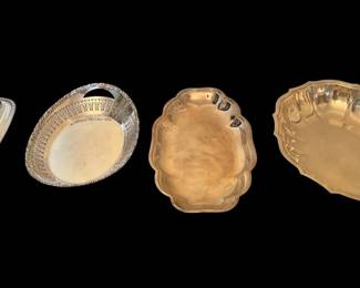 SilverPlated Butter Dish w Serving Plates