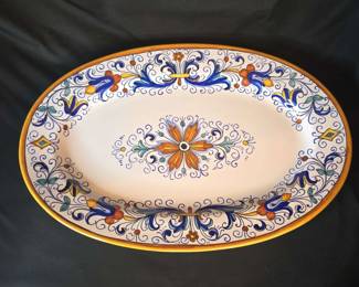 Handpainted Ceramic Platter For Williams And Sonoma