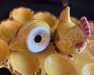 Vintage deviled egg tray and salt and pepper shakers