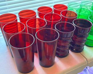 Ruby red vintage glasses