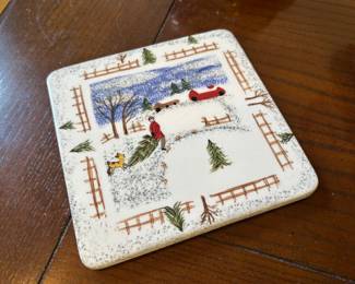 Christmas ceramic scene