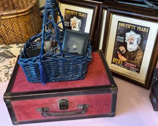 Vintage red case & basket