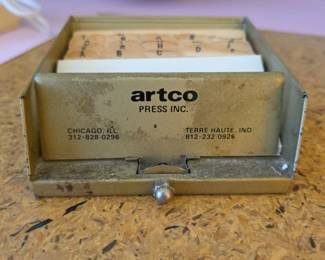 vintage Artco Press Inc. metal file box