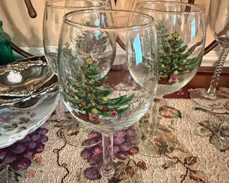 Spode Christmas Tree Wine Glasses