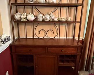 Country French Style Sideboard with Bakers Rack