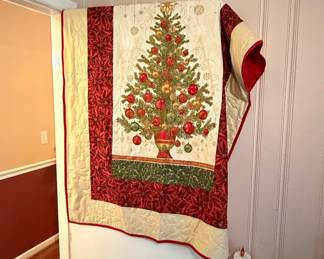 Christmas Tree Panel Quilt Wall Hanging