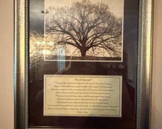 Framed 'Do It Anyway' Inspirational Wall Art by Mother Teresa