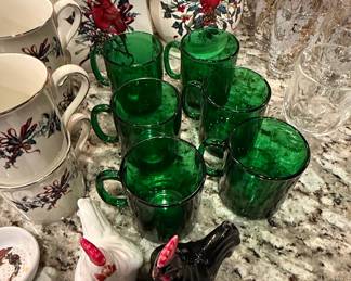 Vintage Cardinal and Holly Decorated Ceramic Canister and Tissue Box Set