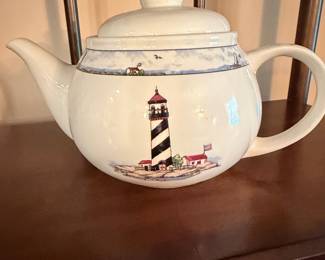 Totally Today Coastal Lighthouse Ceramic Teapot