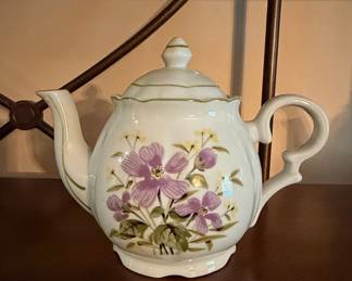 Vintage Arthur Wood & Son Staffordshire England Floral Teapot