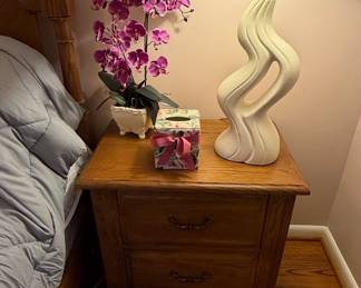 Broyhill Furniture Solid Knotty Pine Country French 22" Two Drawer Nightstand