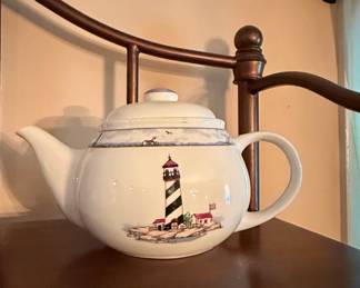 Totally Today Coastal Lighthouse Ceramic Teapot