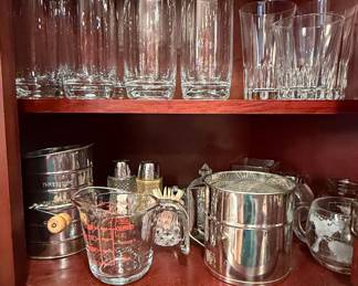 Vintage Barware Set with Caddy and Ice Bucket