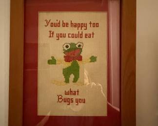 Kermit the Frog 'Eat What Bugs You' Cross Stitch
