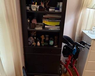 Black Arched Bookcase with Lower Cabinet