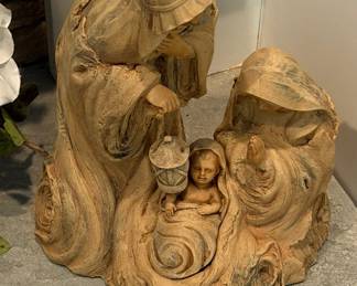 Driftwood-Style Resin Nativity Figurine