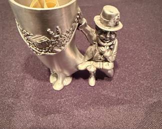 Vintage Pewter Leprechaun Figural Shot Glass