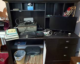 Bush Furniture Cabot 48" Computer Desk and Hutch, Harvest Cherry
