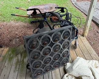 Vintage Circular Grid Metal Wall Art