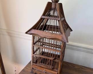 Vintage Wood Bird Cage