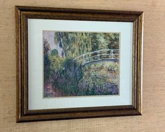 framed art print of Claude Monet's "The Japanese Bridge"