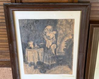 vintage charcoal art