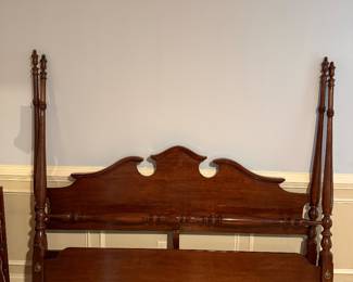 vintage Ethan Allen Georgian Court solid cherry four-poster bed