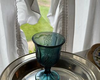 vintage Indiana Glass carnival glass goblet
