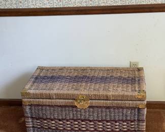 vintage wicker storage trunk