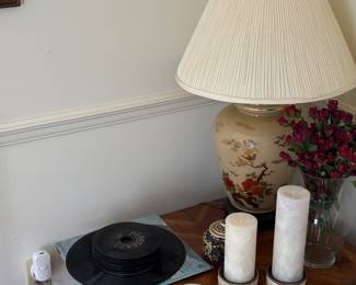 Set of Large Lamps Ginger Jar Lamps, Hand-painted