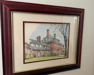Print by Charles Overly featuring The Carter's Grove Plantation in Williamsburg, Virginia