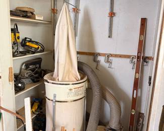 Shop Fox W1685 1.5 HP dust collector, Porter and DeWalt Powertools
