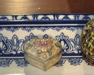 vintage Monet heart-shaped trinket box